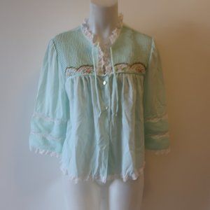BARBIZON GREEN PAJAMA SHIRT SZ M*